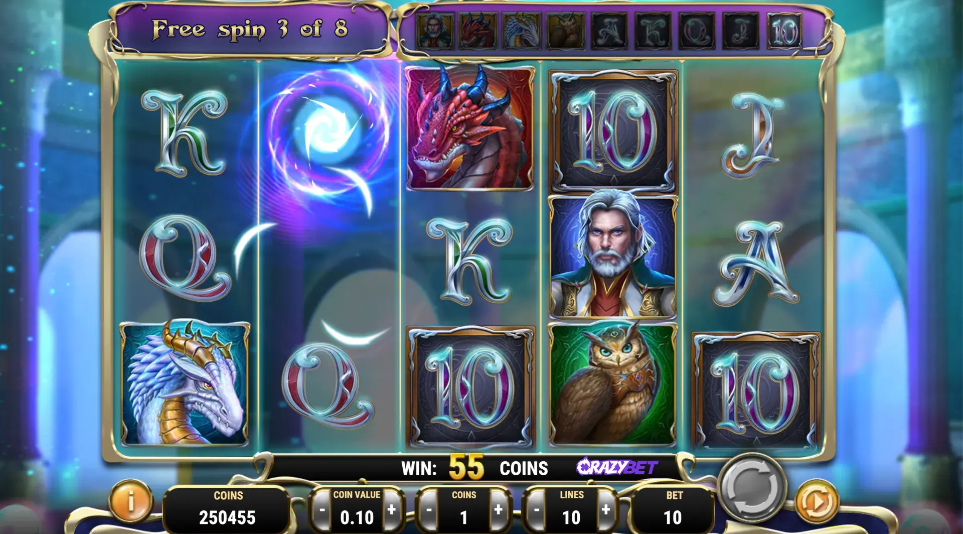 Rise of Merlin (Play’n GO) - symbol expansion animation