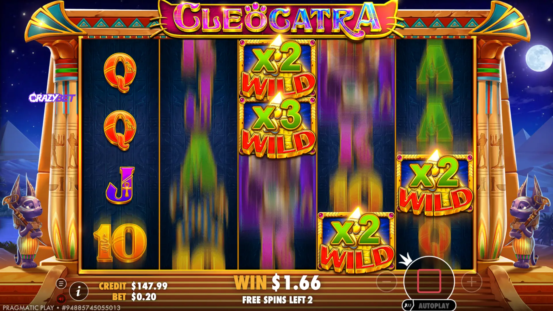 Cleocatra Bonus: Sticky x2/x3 Wilds During Free Spins