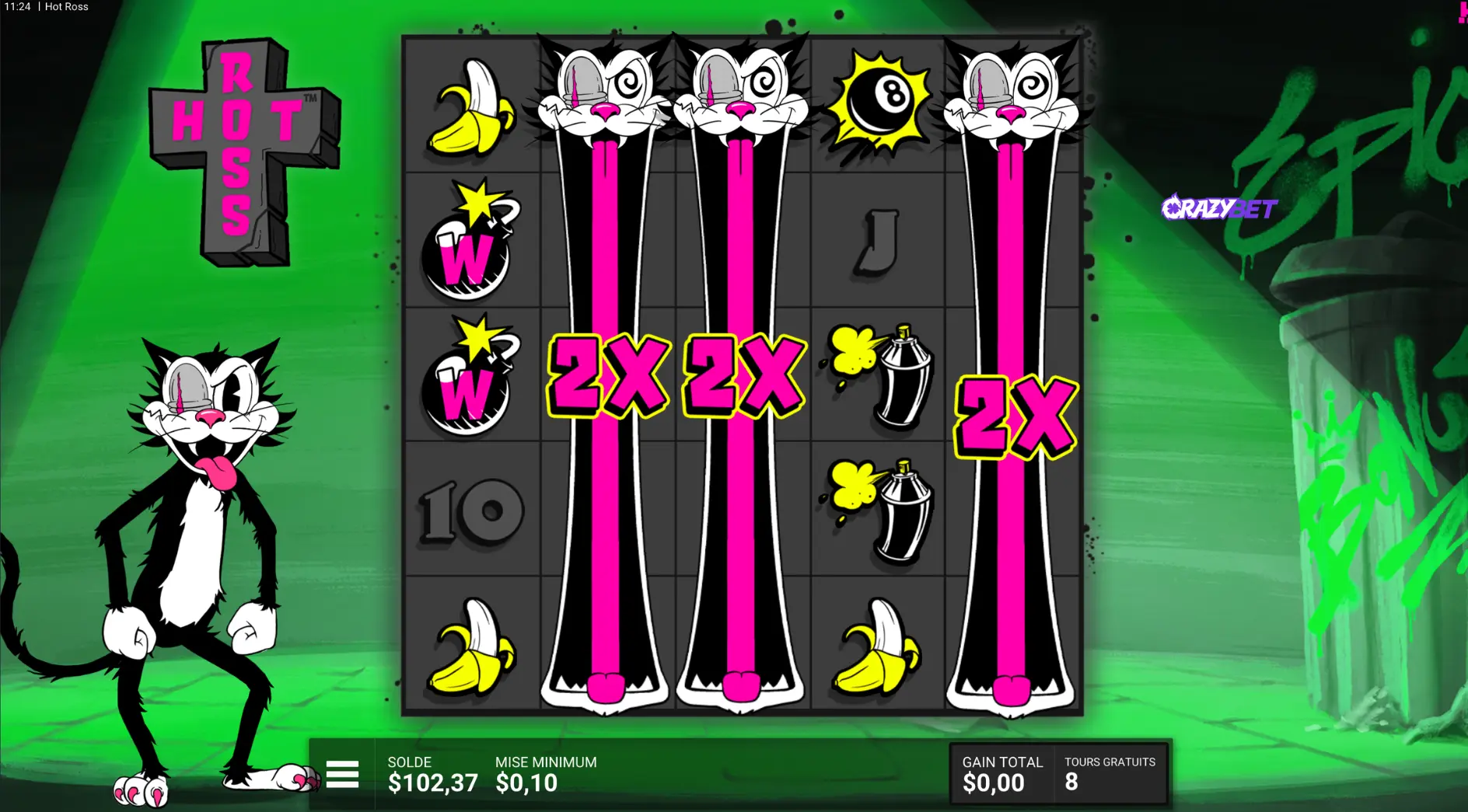 Hot Ro$$ Hacksaw Gaming free spins with expanding symbols and 2× multiplier