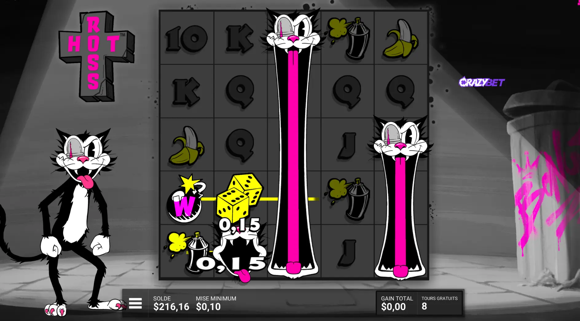 Hot Ro$$ Hacksaw Gaming free spins bonus with Bomb Wild and expanding symbols