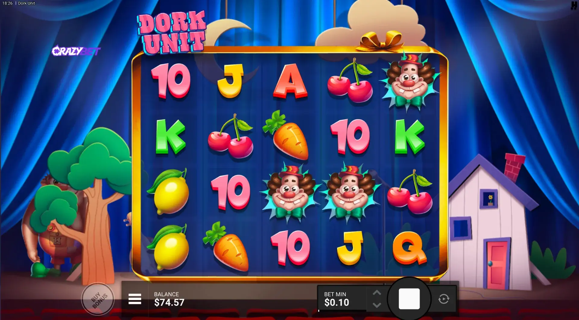 Dork Spins – Clown Bonus Activated