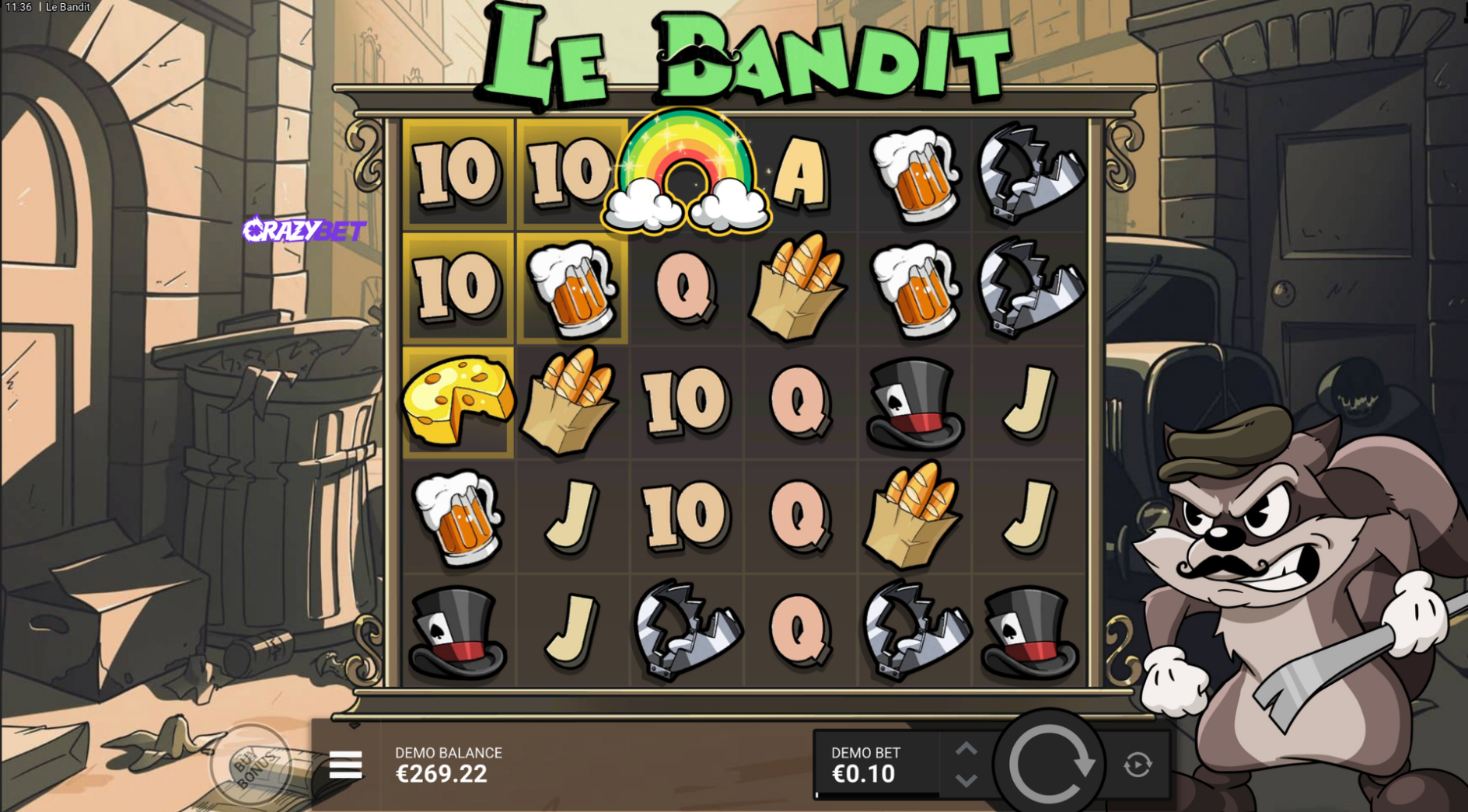 The Bandit – Rainbow reveals coins in the base game