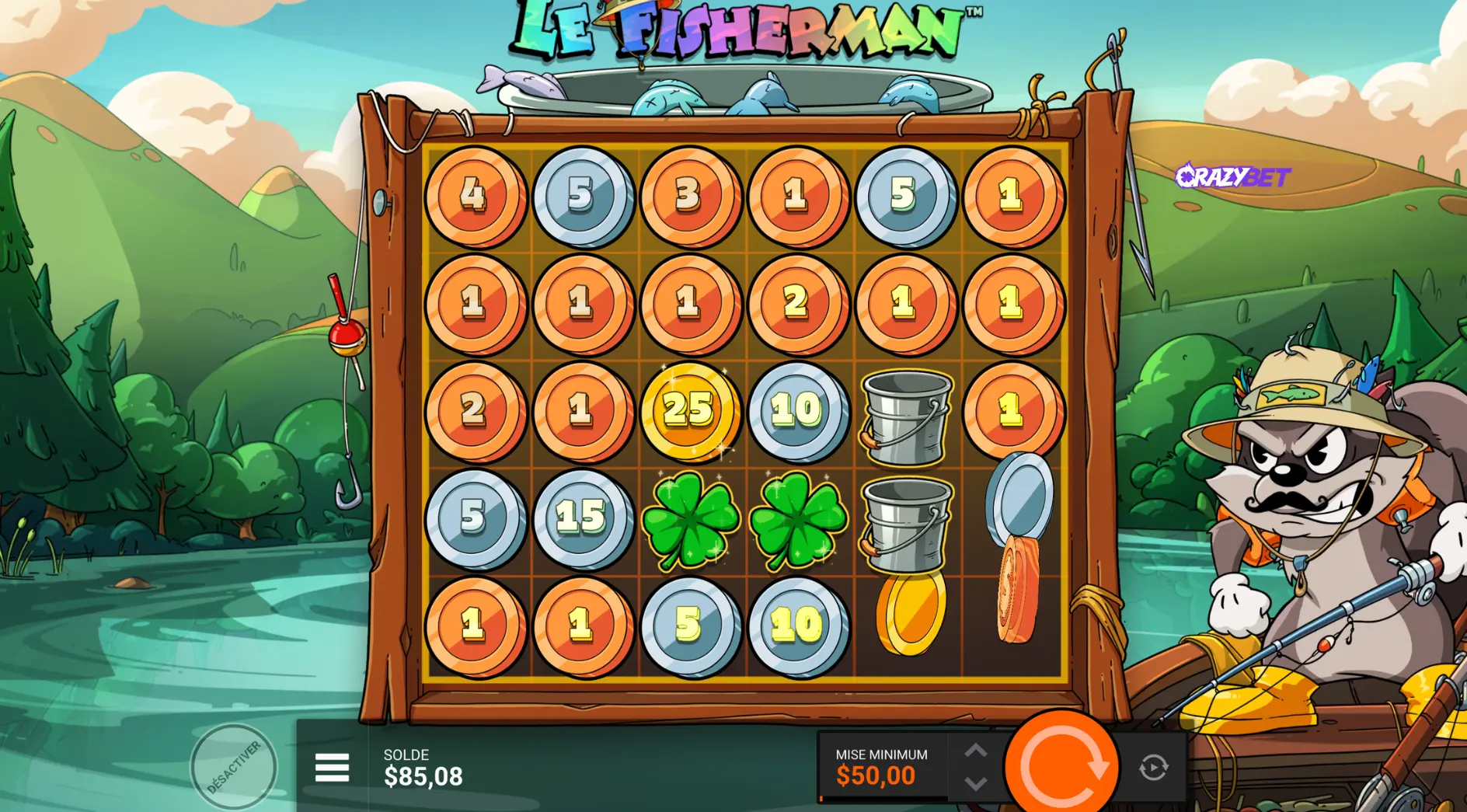 bonus coin screen in The Fisherman by Hacksaw Gaming with multipliers
