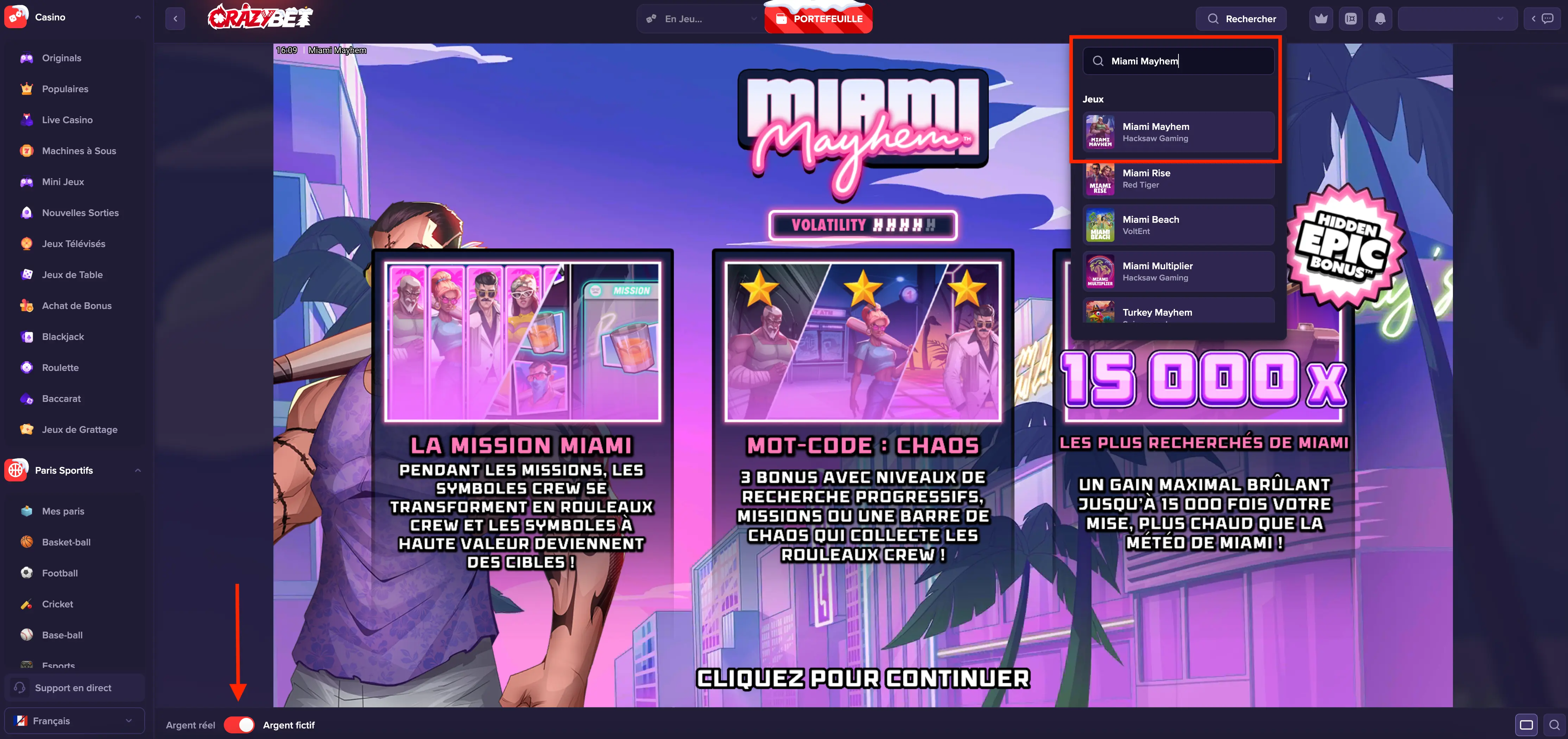 crazybet-interface-miami-mayhem-presentation-screen-hacksaw