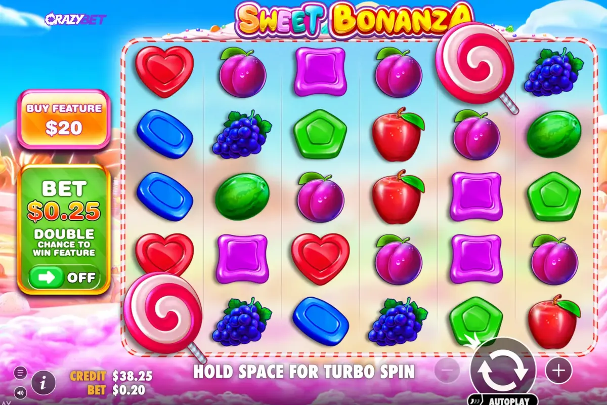 Sweet Bonanza 6x5 grid in the base game