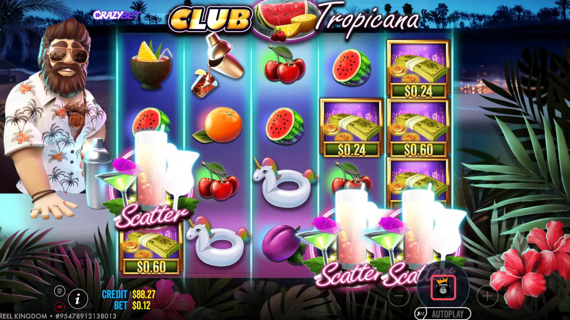 Club Tropicana – Bonus Trigger (Scatters + Money Symbols)