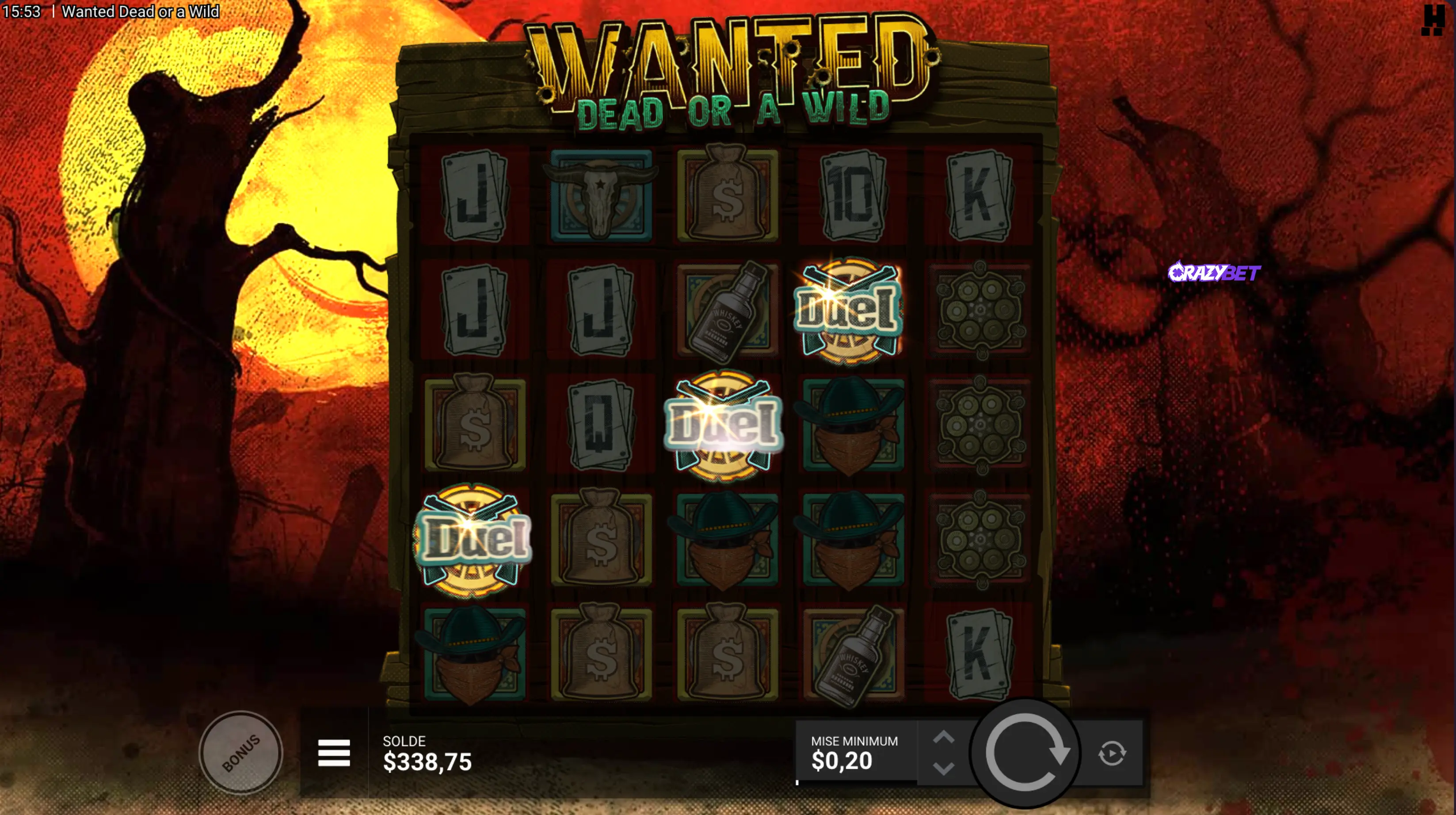 Duel at Dawn bonus trigger on Wanted Dead or a Wild.