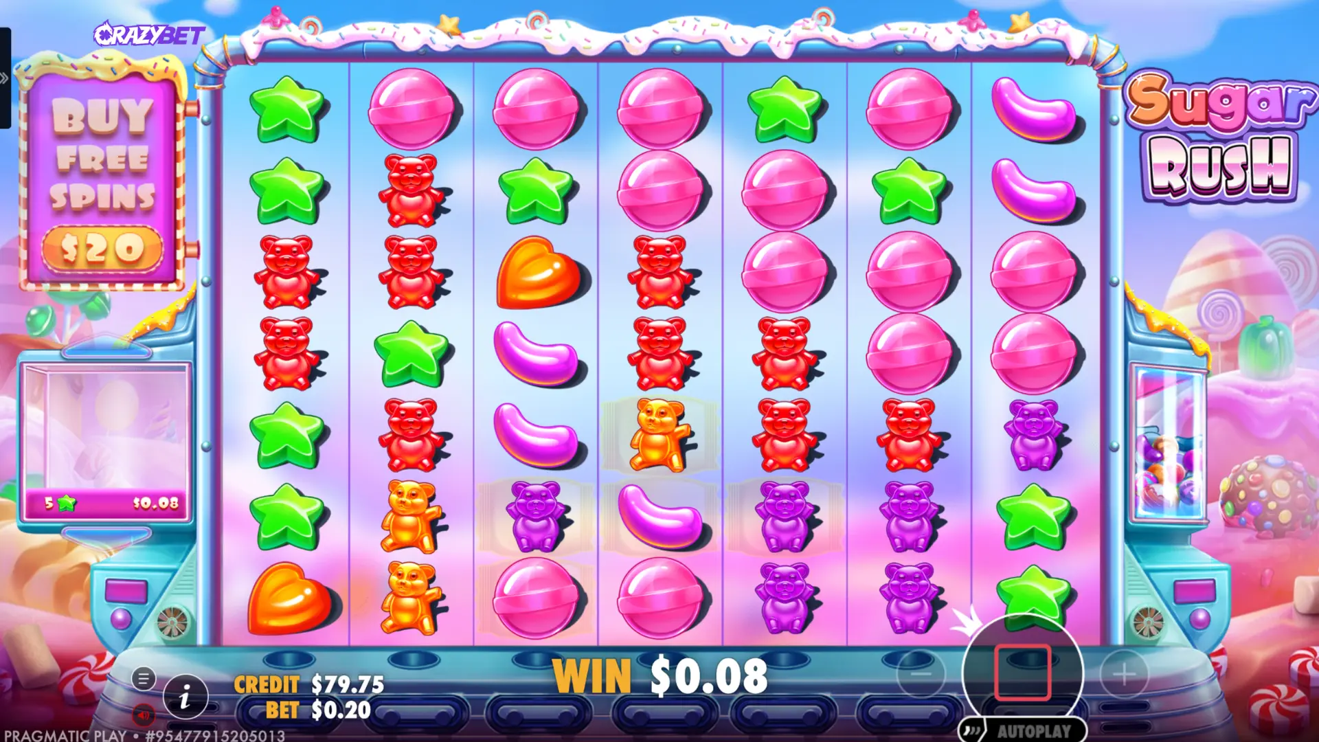 Persistent multipliers during the Sugar Rush bonus