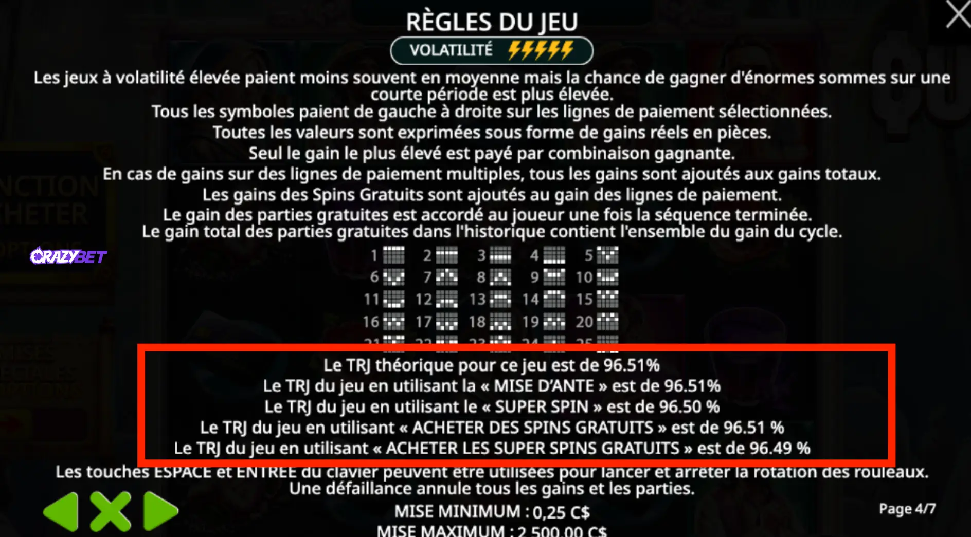 CULT slot rules and RTP from Pragmatic Play displayed in the in-game menu.
