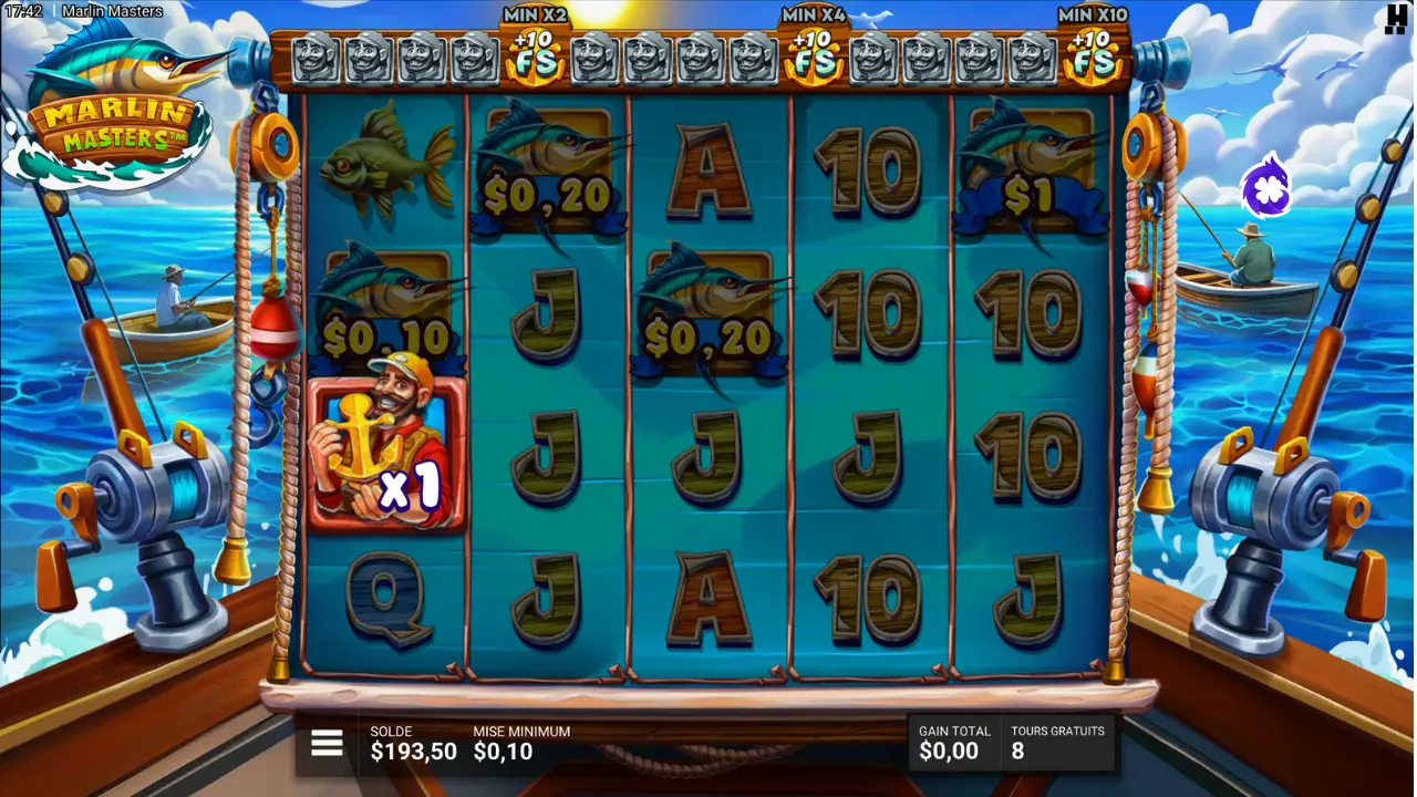 Marlin Masters bonus – collector fisherman x1, cash fish values – Hacksaw Gaming