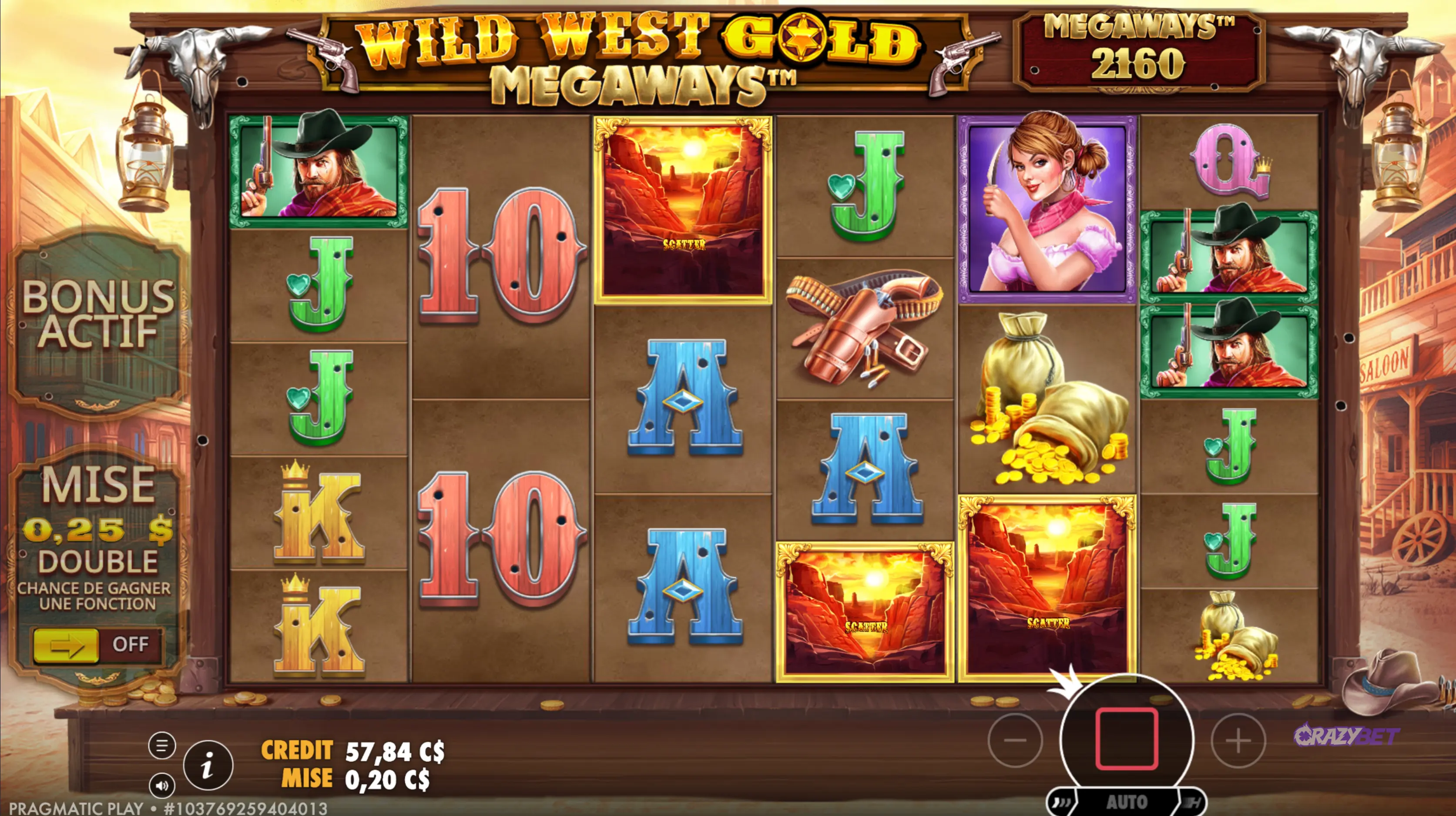 declenchement-bonus-3-scatters-wild-west-gold-megaways-pragmatic