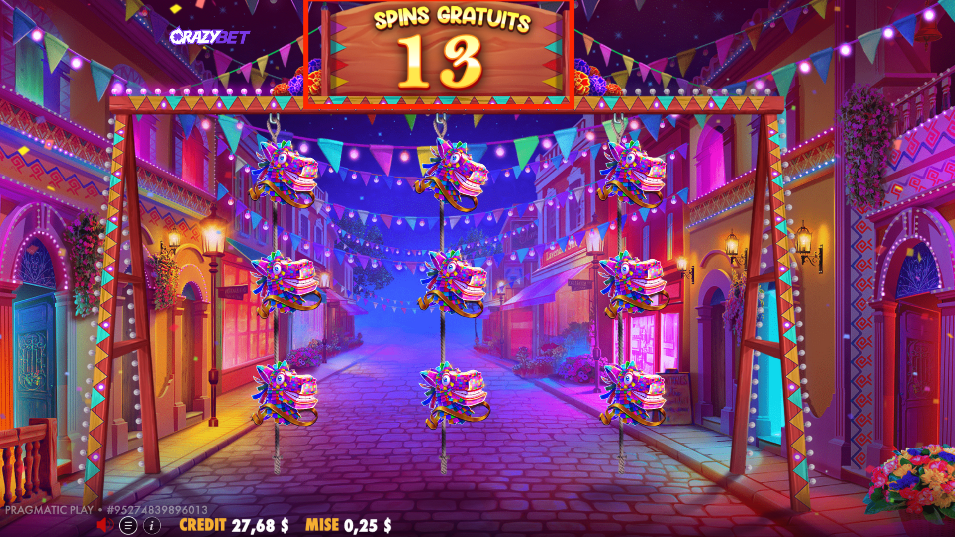 Hot Fiesta free spins: moving x2 sticky WILD.