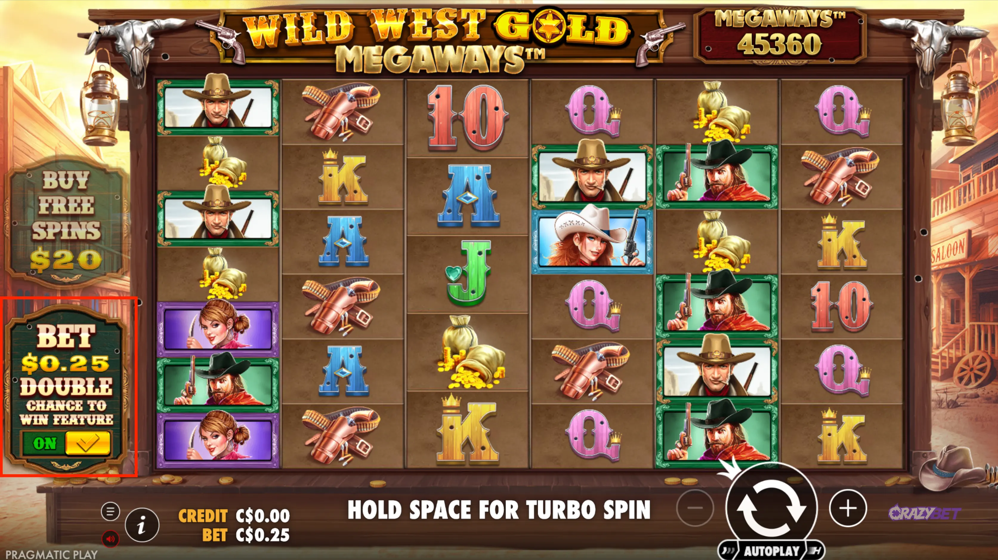 option-ante-bet-wild-west-gold-megaways-pragmatic