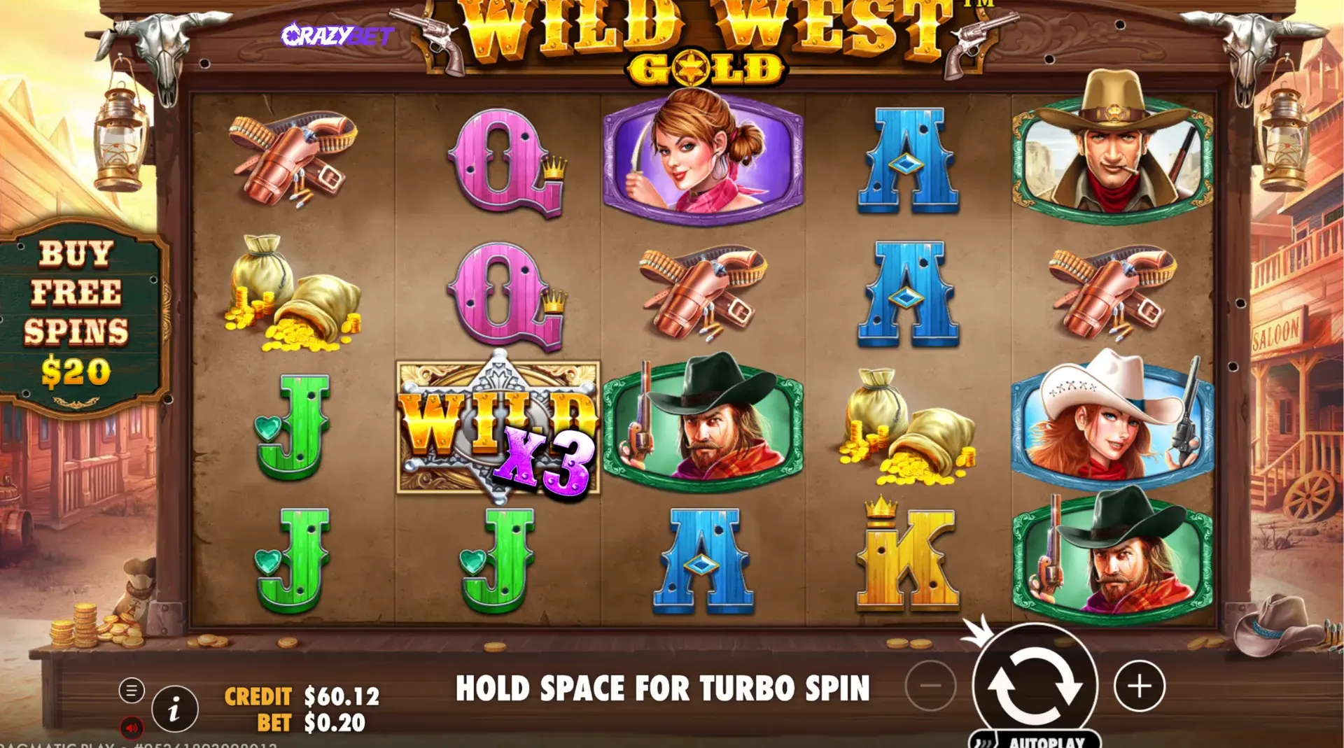 WILD x3 on the central reels (base game)